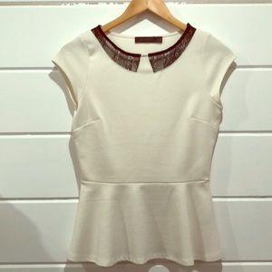 The Limited cream peplum top